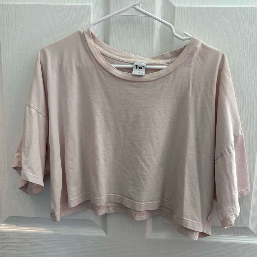 TNA Women's light pink/Cream Crop Top